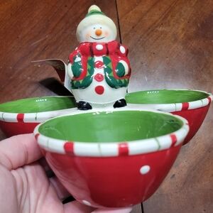 Chesapeake Bay 9" Snowman Condiment Tray